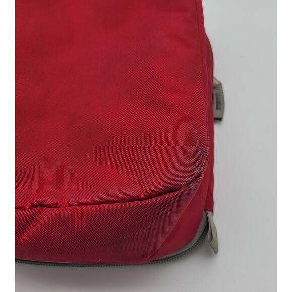 LL Bean Red and Gray Insulated Lunch Bag Cooler Tote Picnic All Around Zipper - Picture 13 of 16